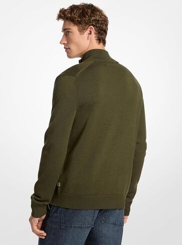 Michael Kors mens Merino Mock Neck Full Zip Up Sweater in Saudi Arabia