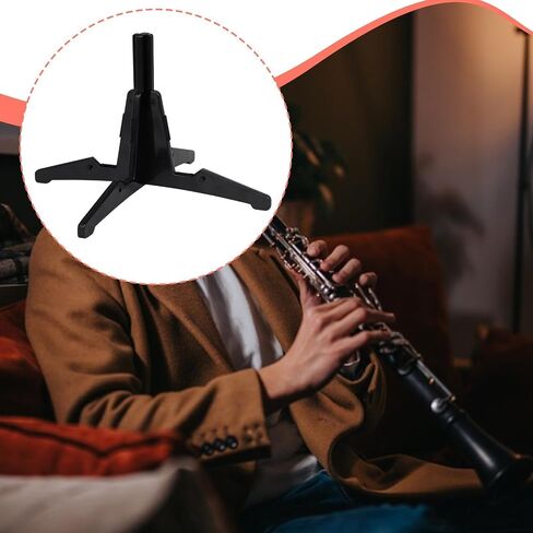 Colaxi Portable Clarinet Flute Support Holder Stable Base Lightweight Accessory Anti Slip Compact Design Universal Fit Display Stand, Black in Saudi Arabia