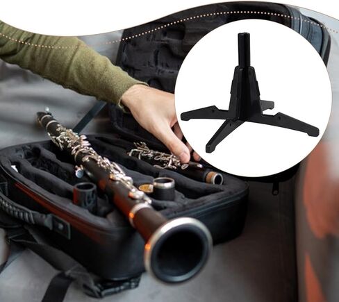 Colaxi Portable Clarinet Flute Support Holder Stable Base Lightweight Accessory Anti Slip Compact Design Universal Fit Display Stand, Black in Saudi Arabia