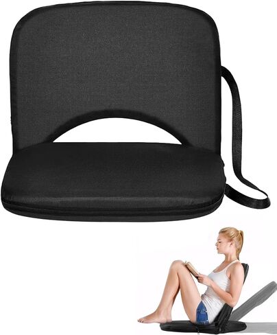 Stadium Seat with Back Support - Stable Bleacher Chairs with Back and Cushion Waterproof Portable Widen Thick 6-Position Reclining Stadium Bleacher for Sport Events in Saudi Arabia