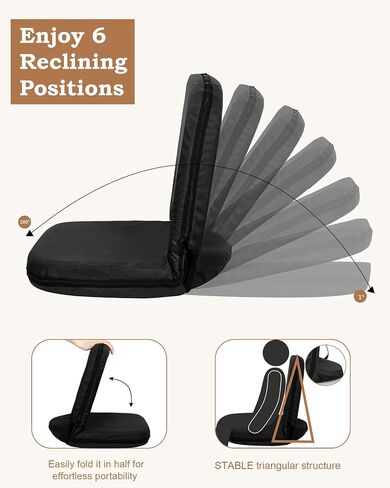 Stadium Seat with Back Support - Stable Bleacher Chairs with Back and Cushion Waterproof Portable Widen Thick 6-Position Reclining Stadium Bleacher for Sport Events in Saudi Arabia