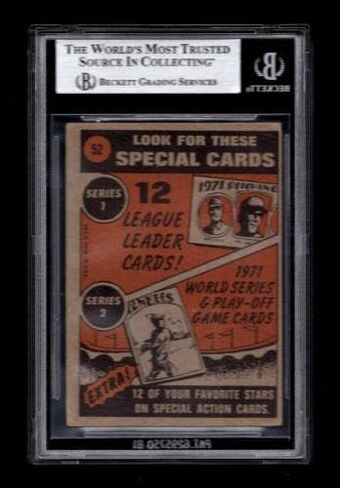 Harmon Killebrew Signed 1972 Topps Card #52 Beckett Autograph Baseball - Baseball Slabbed Autographed Cards in Saudi Arabia