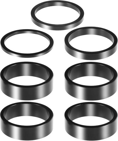 7 PCS Bicycle Headset Spacer, 4 Sizes Bike Handlebar Stem Spacers Aluminium Alloy Threadless Fork Washer Fit for 1 1/8-Inch Stem 2mm 3mm 5mm 10mm in Saudi Arabia