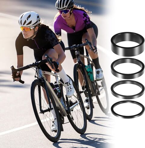 7 PCS Bicycle Headset Spacer, 4 Sizes Bike Handlebar Stem Spacers Aluminium Alloy Threadless Fork Washer Fit for 1 1/8-Inch Stem 2mm 3mm 5mm 10mm in Saudi Arabia