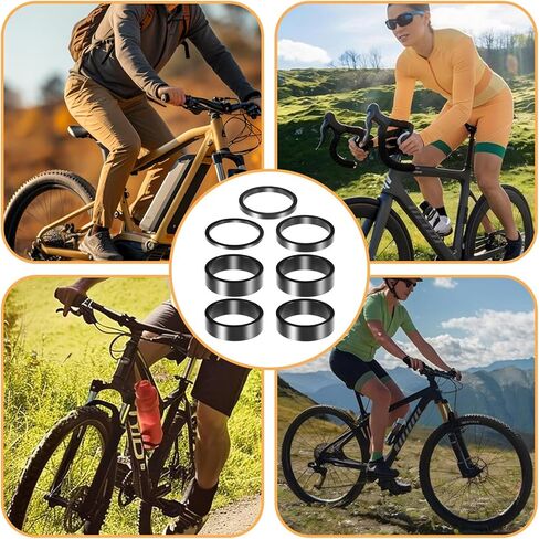 7 PCS Bicycle Headset Spacer, 4 Sizes Bike Handlebar Stem Spacers Aluminium Alloy Threadless Fork Washer Fit for 1 1/8-Inch Stem 2mm 3mm 5mm 10mm in Saudi Arabia