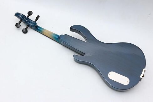 Electric Violin 4/4 Full Size Solid Wood Guitar Shape Body Silent Violin Set for Adults Beginner Practice Electric Fiddle with Ebony Fittings Hard Case & Bow (5 Strings log Color Big Jack) in Kuwait