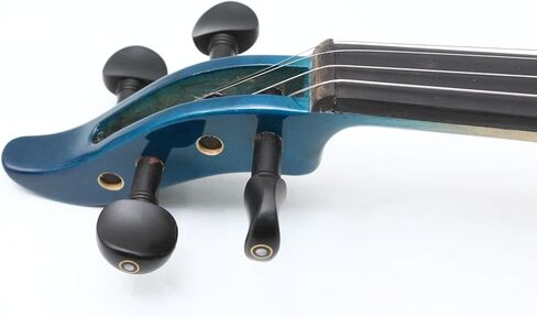 Electric Violin 4/4 Full Size Solid Wood Guitar Shape Body Silent Violin Set for Adults Beginner Practice Electric Fiddle with Ebony Fittings Hard Case & Bow (5 Strings log Color Big Jack) in Kuwait