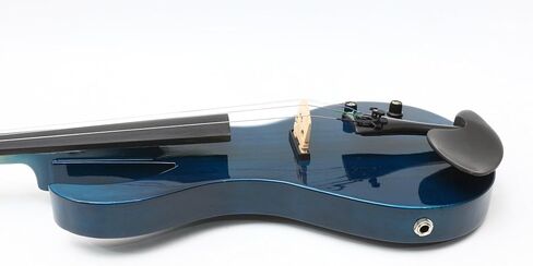 Electric Violin 4/4 Full Size Solid Wood Guitar Shape Body Silent Violin Set for Adults Beginner Practice Electric Fiddle with Ebony Fittings Hard Case & Bow (5 Strings log Color Big Jack) in Kuwait