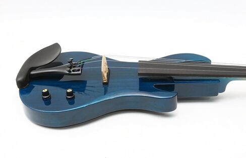 Electric Violin 4/4 Full Size Solid Wood Guitar Shape Body Silent Violin Set for Adults Beginner Practice Electric Fiddle with Ebony Fittings Hard Case & Bow (5 Strings log Color Big Jack) in Kuwait