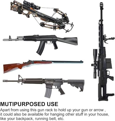 GOHIKING Gun Rack Storage Rifles Shotgun Hooks Wall Mount Hangers for Any Rifles Shotguns Archery Bow with Soft Padding and Heavy Duty Steel… in Saudi Arabia