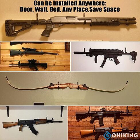 GOHIKING Gun Rack Storage Rifles Shotgun Hooks Wall Mount Hangers for Any Rifles Shotguns Archery Bow with Soft Padding and Heavy Duty Steel… in Saudi Arabia