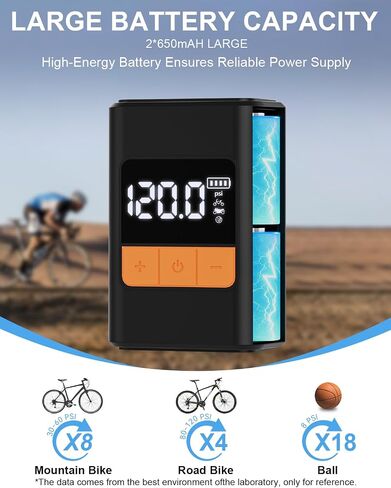 Mini Electric Bike Pump,150PSI Portable Bike Pump with Gauge,20 S Fast Inflate Electric Air Pump with Presta and Schrader Valve for Road Bike,Mountain Bike,E-Bike,Motorcycle,Balls in Saudi Arabia