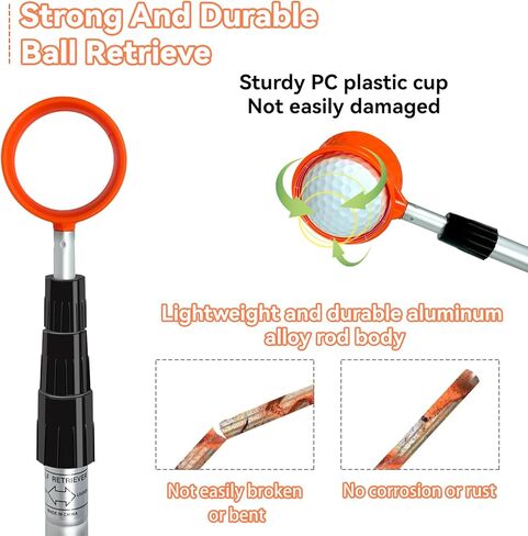 SPEENSUN Golf Ball Retriever Telescopic,Golf Ball Water Retriever,Max 12Ft Lightweight Aluminum Alloy Golf Ball Grabber,Not Easy to Break and No Corrosion Golf Ball Retriever for Water and Bushes in Kuwait