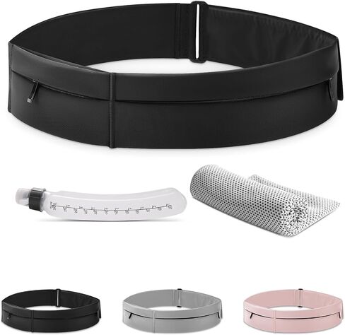 Ultimate Running Belt for Women and Men, Water Proof Running Belts Fanny Pack with Water Bottle, Slim Running Bag Belts with Phone Holder Bottle Holder Adjustable Fit for Runner (Medium) in Kuwait