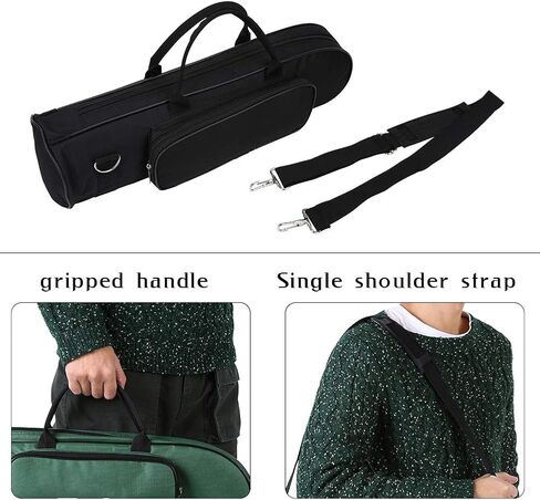 Alomejor Trumpet Bag Oxford Cloth Shockproof Trumpet Case with Shoulder Strap and Gripped Handle for Trumpeter(Black) in Saudi Arabia