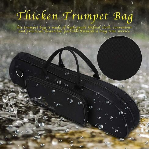 Alomejor Trumpet Bag Oxford Cloth Shockproof Trumpet Case with Shoulder Strap and Gripped Handle for Trumpeter(Black) in Saudi Arabia