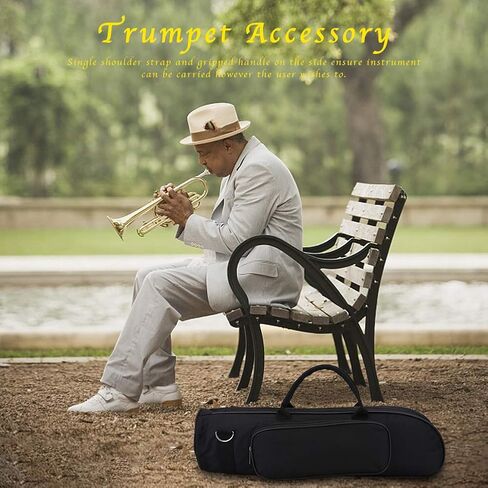 Alomejor Trumpet Bag Oxford Cloth Shockproof Trumpet Case with Shoulder Strap and Gripped Handle for Trumpeter(Black) in Saudi Arabia
