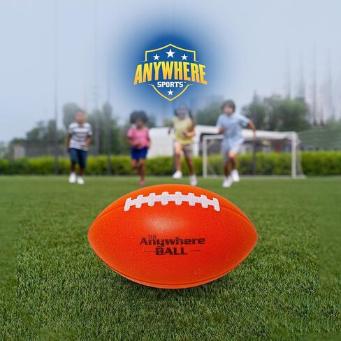 Anywhere Sports - كرة قدم صامتة - إسفنجة إسفنجية للأطفال فائقة النعومة لكرة القدم للصغار - برتقالي in Kuwait