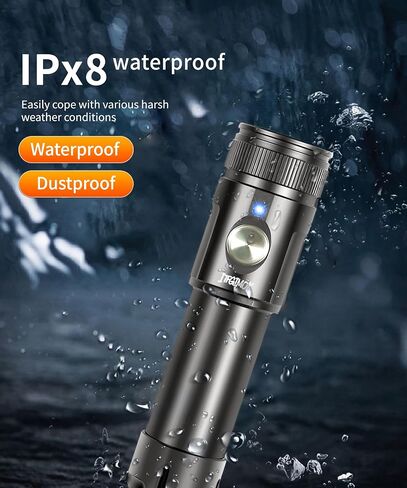 Super Bright Dive Light, IP68 Waterproof Flashlight with 3 Adjustable Beams (3° Spot/24° Flood/72° Wide), for Underwater Photography, Macro Video, Night Diving in Saudi Arabia