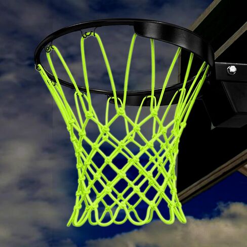 Nightlight Basketball Net Replacement, Basketball Hoop Net, Nylon Basketballs Nets Heavy Duty Outdoor, Fits Outdoor Indoor Standard Rim, All Weather Anti Whip Anti-Entanglement(12 Loops) in Saudi Arabia