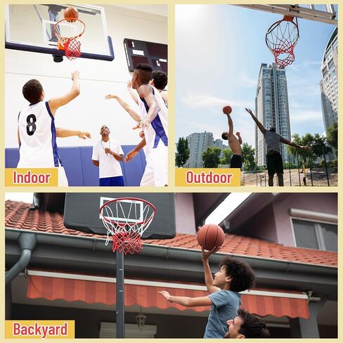 Basketball Net 2 Pack, Heavy Duty Basketball Net Replacement Weather Anti Whip Polyester Basketball Hoop Net Fits Standard Indoor Or Outdoor Court Use - Easy Install (Red White) in Saudi Arabia