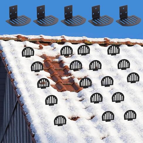 Fockety 25 Pcs Standing Snow Guards, Heavy Duty Carbon Steel Roof Snow Stops with Seal Gaskets & Screws, Prevent Sliding and Ice, Winter Supplies in Saudi Arabia