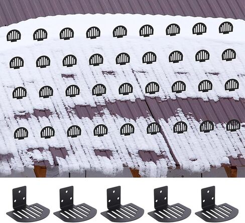 Fockety 25 Pcs Standing Snow Guards, Heavy Duty Carbon Steel Roof Snow Stops with Seal Gaskets & Screws, Prevent Sliding and Ice, Winter Supplies in Saudi Arabia