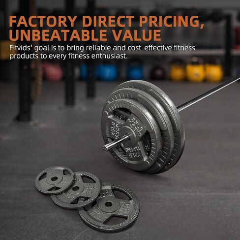 Fitvids Cast Iron 1-Inch Standard Weight Plate for Strength Training & Weightlifting, Multiple Weights Available in Saudi Arabia