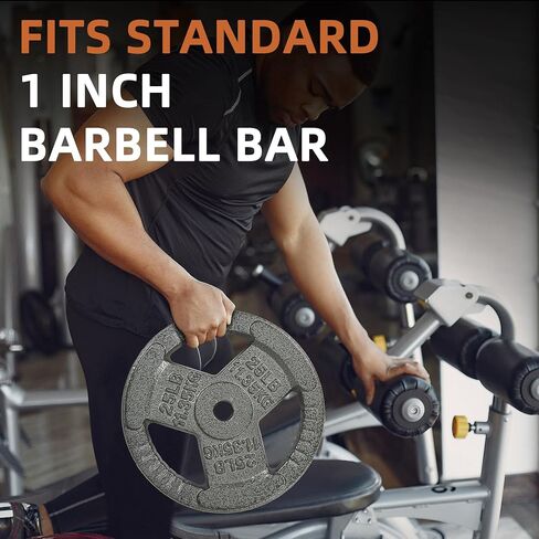 Fitvids Cast Iron 1-Inch Standard Weight Plate for Strength Training & Weightlifting, Multiple Weights Available in Saudi Arabia