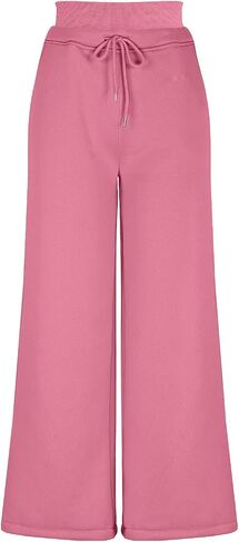 Wide Leg Sweatpants for Women Drawstring High Waisted Lounge Pants with Pockets Baggy Workout Pants Athletic Joggers in Saudi Arabia