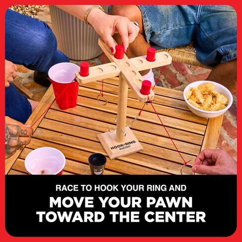 Buzzed 4-Way Hook & Ring Drinking Game For Adults, Fun Adult Party Games or Social Drinking Games, Includes 1 Unit, 4 Pawns, 1 Cup, Perfect Stocking Stuffer For Adults or White Elephant Gifts in Saudi Arabia