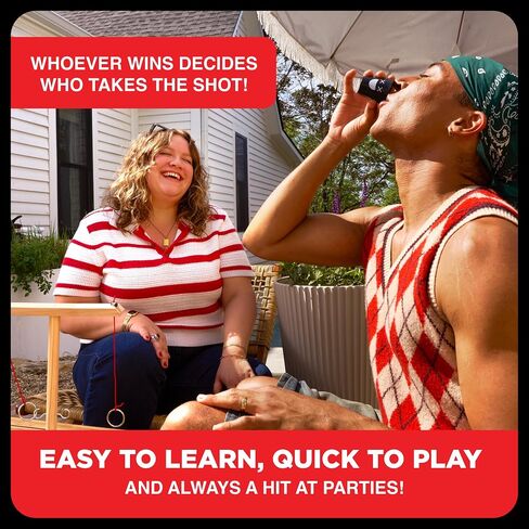 Buzzed 4-Way Hook & Ring Drinking Game For Adults, Fun Adult Party Games or Social Drinking Games, Includes 1 Unit, 4 Pawns, 1 Cup, Perfect Stocking Stuffer For Adults or White Elephant Gifts in Saudi Arabia