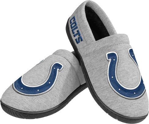 FOCO NFL Men's Officially Licensed Embroidered Primary Logo Gray Team Color Football Sherpa Moccasins Slippers in Saudi Arabia