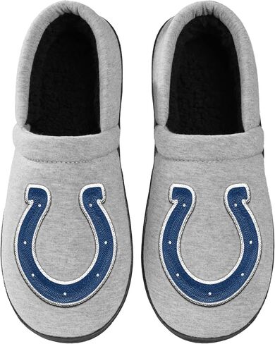 FOCO NFL Men's Officially Licensed Embroidered Primary Logo Gray Team Color Football Sherpa Moccasins Slippers in Saudi Arabia