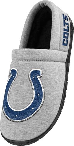 FOCO NFL Men's Officially Licensed Embroidered Primary Logo Gray Team Color Football Sherpa Moccasins Slippers in Saudi Arabia