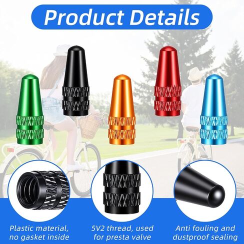 20 Pieces Presta Valve Caps, 10 Colors Bike Valve Cap, Presta Valve Stem Cap Dust Covers Aluminum Bike Tire Caps French Bicycle Air Tire Caps in Saudi Arabia