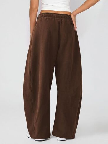 Womens Barrel Sweatpants Wide Leg Sweat Pants for Women Elastic Waisted Drawstring Pants Casual Athletic Fall Clothes in Kuwait