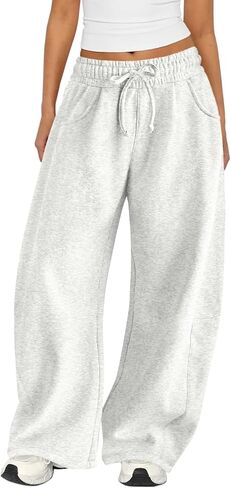 Womens Barrel Sweatpants Wide Leg Sweat Pants for Women Elastic Waisted Drawstring Pants Casual Athletic Fall Clothes in Kuwait