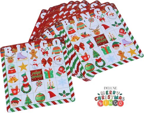 Deluxe Christmas Bingo Set - 8 Inch Metal Cage with Random Ball Selector, 50 Holiday Bingo Cards. Perfect for Family Game Nights, Christmas Parties, Large Groups & Senior Activities. in Saudi Arabia