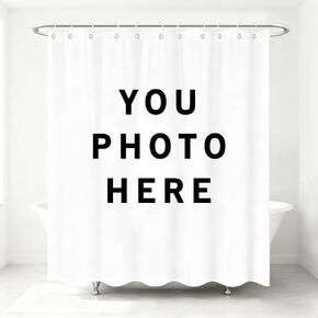 Custom Photo Shower Curtain, Waterproof Polyester, Personalized Design with High Definition Printing, 12 Grommets and Hooks for Bathroom, Home, Apartment (60X72) in Saudi Arabia