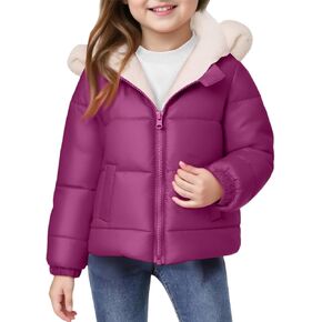 Boys Winter Coat Thermal Puffer Down Jackets Heavyweight Zip Up Coats Fleece With Hood Quilted Clothes With Pockets in Kuwait