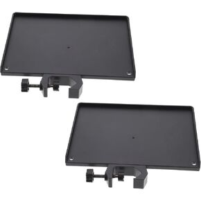 2pcs Abs Sound Card Tray Microphone Clamp Rack Stand Holder Durable Black Storage Shelf for Live Broadcast Karaoke Recording Stage Office Classroom Use in Saudi Arabia