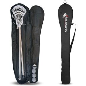Silverfin Lacrosse Stick Bag Holds Upto 4 Sticks for Men & Women, Kids| Crafted From Tear Resistant Fabric Lightweight & Compact| Ideal for Travel, Tournaments With Full Length Zipper & Shoulder Strap in Kuwait