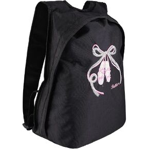 Girls ballet backpack, kids dance sports bag with large capacity and adjustable straps, for ballet dance basketball (Black sequin dance shoes) in Saudi Arabia