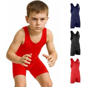 ROAR-INT Kids Wrestling Singlet Powerlifting Singlet Youth Wrestling Singlet Kids Gym Bodywear Uniform Suit in Kuwait
