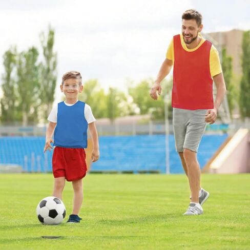 12 Pack Pinnies Team Practice Vests for Child Youth Teen Adult, Mesh Scrimmage Jersey for Soccer Football Basketball in Saudi Arabia