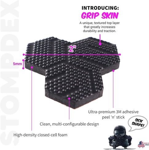 STOMPDEX® Snowboard Stomp Pads - 6 Pack | Made in USA in Saudi Arabia