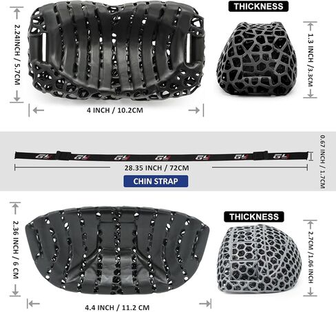 GY Hockey 3D Printed Chin Cup & Chinstrap Set 2 Styles Sport Helmet Chin Pad Guard Replacements Hockey Helmet Accessories Lightweight Breathable in Saudi Arabia