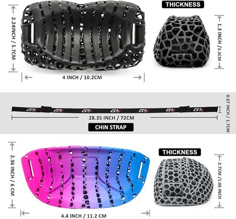 GY Hockey 3D مطبوعة الذقن كوب وChinstrap مجموعة 2 أنماط الرياضة خوذة الذقن وسادة الحرس استبدال الهوكي خوذة الملحقات خفيفة الوزن تنفس in Saudi Arabia