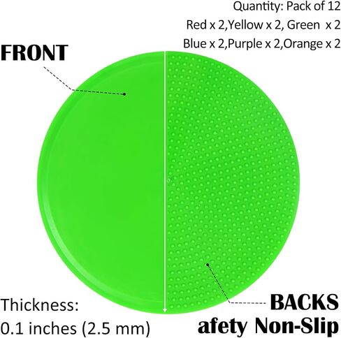 12 Pcs 4inch Spot Markers for Agility Dot for Training, Dance, Round Multiple Color Non-Slip Spot Marker in Saudi Arabia